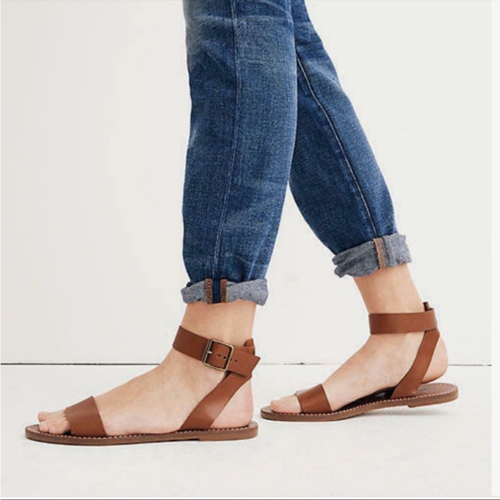 NWT Madewell 6 - 6.5, 6 1/2 Ankle-strap sandals - English Saddle